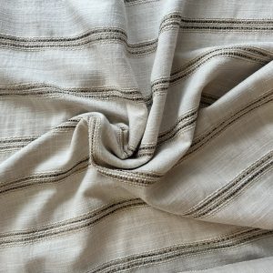 Katoen viscose ecru met streep